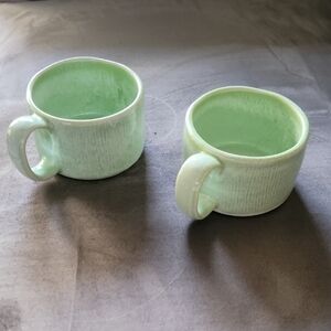 Antroplogie Ceramic Green Glazed Coffee Cups - Set of 2